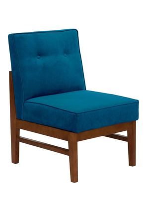 Sitial Colonia  Tela Velvet Azul Petroleo