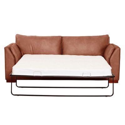 Imagen 2 del producto Sofá Cama Milan 2PL Cuero Kentucky Tabaco Con Asiento de Resortes Pocket