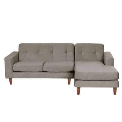 Sofa Chaiselong Der Salerno Tela  Velvet  Gris