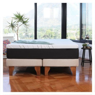 Cama Zen Top Foam Soft Lino Blanco King