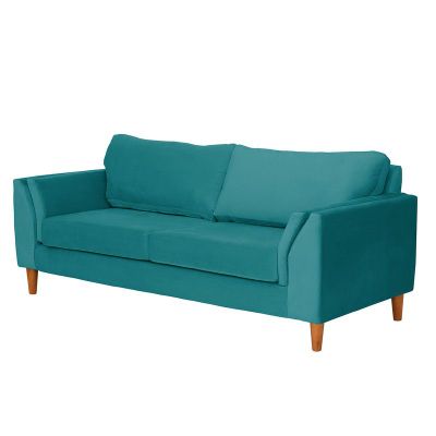 Imagen 2 del producto Sofá Milan 3C Tela Velvet Turquesa Con Asiento de Resortes Pocket