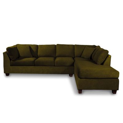 SECCIONAL PADUA DER TELA VELVET VERDE