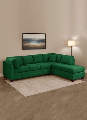 SECCIONAL PADUA DER TELA VELVET VERDE