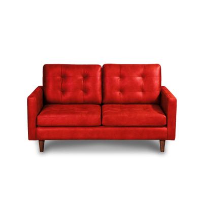SOFA NAPOLES 2C CUERO KENTUCKY ROJO