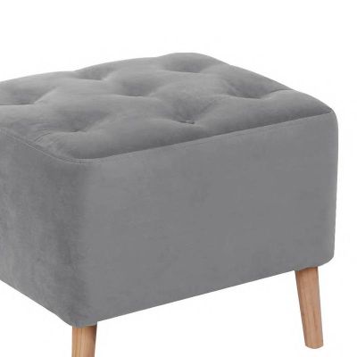 Pouf Lyon Tela Velvet Gris
