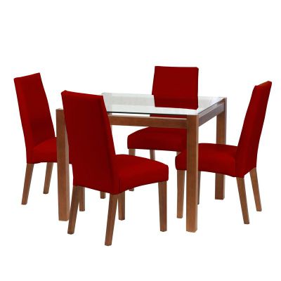 Juego De Comedor Barcelona 1000X1000 S/Cadiz Pu Rojo