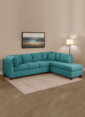 SECCIONAL PADUA DER TELA VELVET TURQUESA