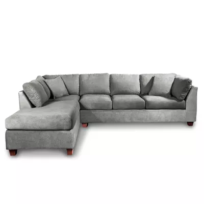 SECCIONAL PADUA IZQ TELA VELVET GRIS