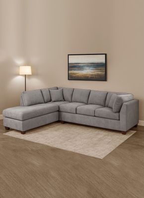 SECCIONAL PADUA IZQ TELA VELVET GRIS