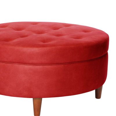 Imagen 2 del producto Pouf Paris  Cuero Kentucky Rojo