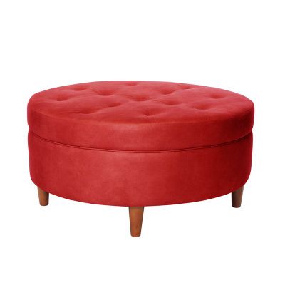 Imagen 1 del producto Pouf Paris  Cuero Kentucky Rojo