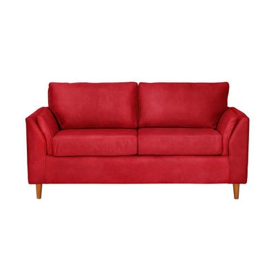 Sofá Milan 2C Cuero Kentucky Rojo Con Asiento de Resortes Pocket