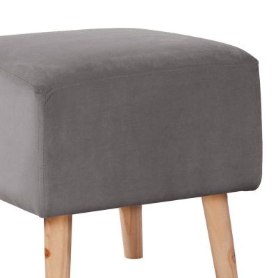 Imagen 2 del producto Pouf Burdeos Tela Velvet Gris