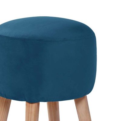 Imagen 2 del producto Pouf Nantes Tela Velvet Azul Petroleo