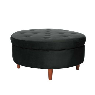 Pouf Paris Tela Velvet Negro