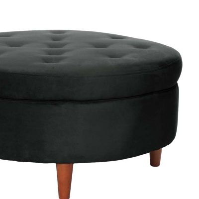 Imagen 2 del producto Pouf Paris Tela Velvet Negro