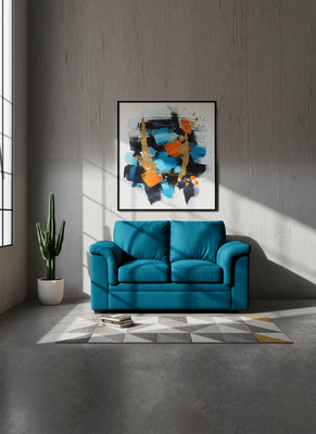 Imagen 1 del producto SOFA ANCONA 2C TELA VELVET AZUL PETROLEO