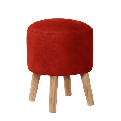 Pouf Nantes  Cuero Kentucky Rojo