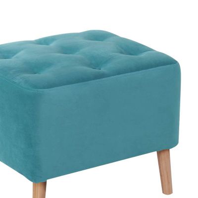 Imagen 2 del producto Pouf Lyon Tela Velvet Turquesa