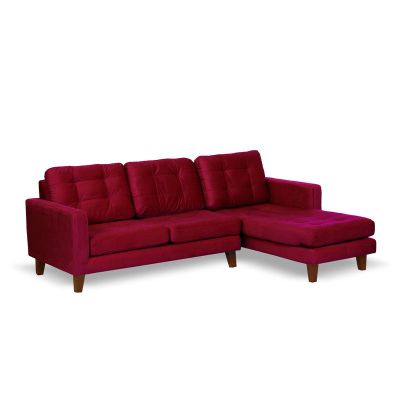 Imagen 2 del producto Sofa Chaiselong Der Napoles Tela Velvet  Burdeo