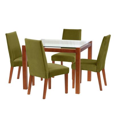 Juego De Comedor Barcelona 1000X1000 S/Cadiz Tela Verde