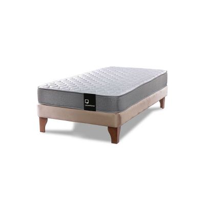 Imagen 2 del producto Cama Europea Zen Best 1.5 Plaza Colchon Resortes Base DivididaTela Beige