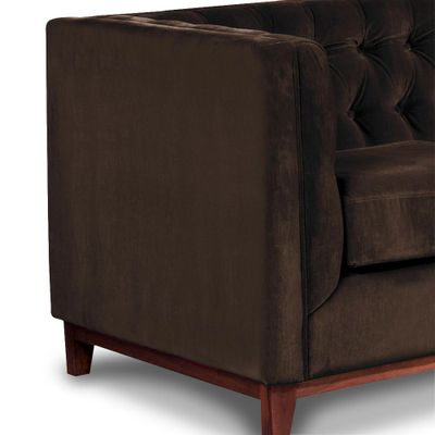 Imagen 2 del producto Sofá Roma 1 Cuerpo Capitoné Tela Velvet Chocolate