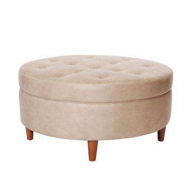 Imagen 1 del producto Pouf Paris  Cuero Kentucky Beige