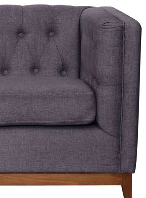 Imagen 2 del producto Sofá Roma 1 Cuerpo Capitoné Lino Gris Oscuro