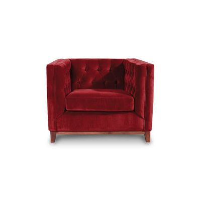 Sofá Roma 1 Cuerpo Capitoné Tela Velvet Burdeo