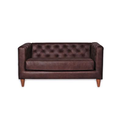 SOFA BRESCIA 2C CUERO KENTUCKY CAFE MORO