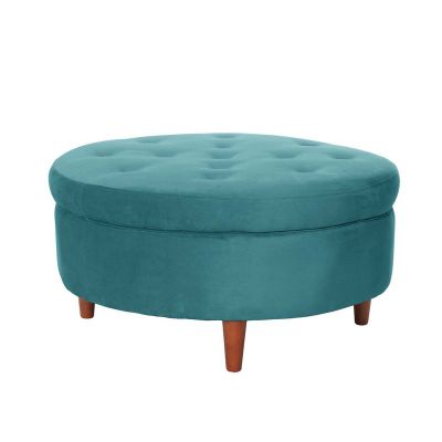 Pouf Paris Tela Velvet Turquesa