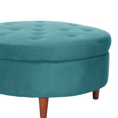 Imagen 2 del producto Pouf Paris Tela Velvet Turquesa