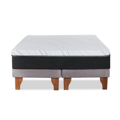 Imagen 2 del producto Cama Zen Top Foam Soft Tela Velvet Gris 2Pza