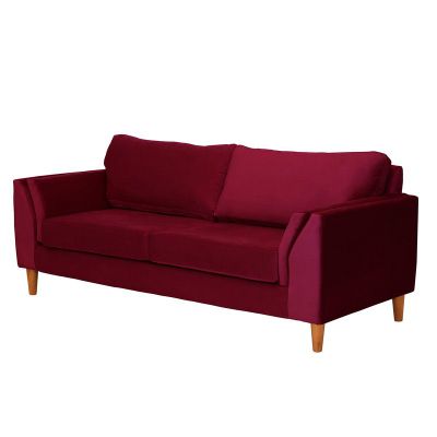 Imagen 2 del producto Sofá Milan 3C Tela Velvet Burdeo Con Asiento de Resortes Pocket