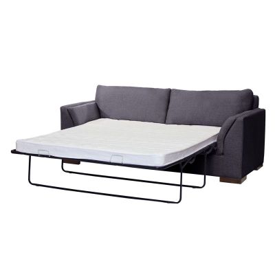 Sofá Cama Milan 2PL Lino Gris Oscuro Con Asiento de Resortes Pocket