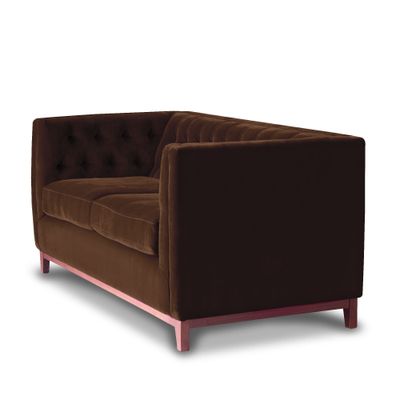 Imagen 2 del producto Sofá Roma 2 Cuerpos Capitoné Tela Velvet Chocolate