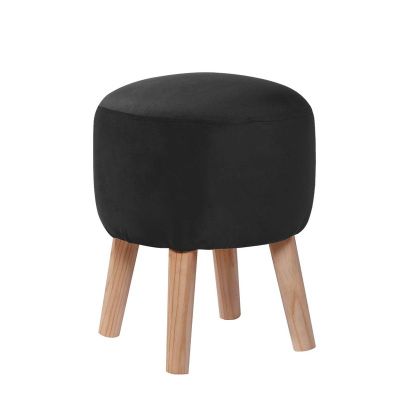 Pouf Nantes Tela Velvet Negro