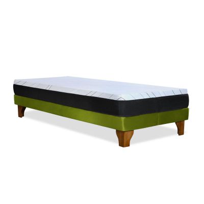 Imagen 2 del producto Cama Europea Zen Pro Colchon Resortes 1.5 Plaza Base Dividida Tela Pistacho