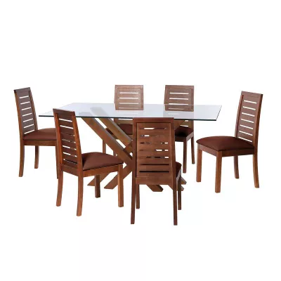 Juego De Comedor Merida 6 Sillas Tenerife Pu Chocolate