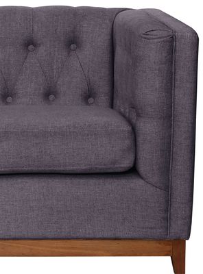 Imagen 2 del producto Sofá Roma 3 Cuerpos Capitoné Lino Gris Oscuro