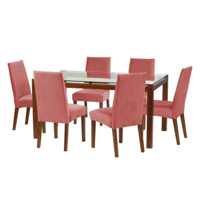 Juego De Comedor Barcelona 1600X1000 S/Cadiz Tela Palo Rosa