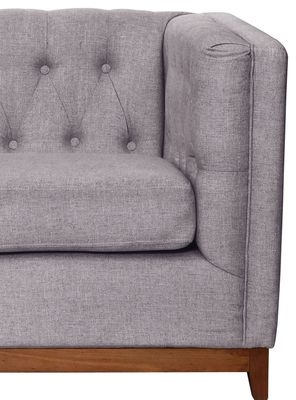 Imagen 2 del producto Sofá Roma 1 Cuerpo Capitoné Lino Gris Claro