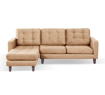 Sofa Chaiselong Izq Napoles Tela  Velvet  Beige