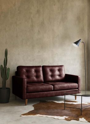 SOFA NAPOLES 2C CUERO KENTUCKY CAFE MORO