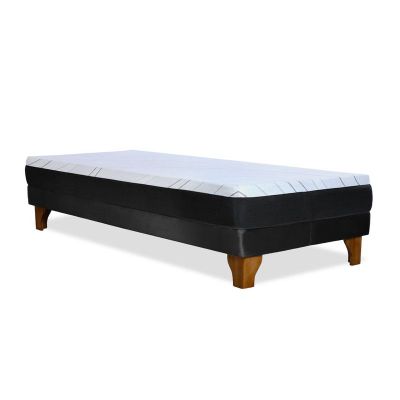 Imagen 2 del producto Cama Europea Zen Pro Colchon Resortes 1.5 Plaza Base Dividida Tela Negro