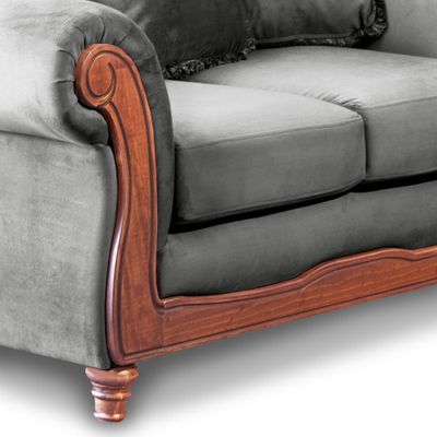 Imagen 2 del producto LIVING  RIMINI 3-2 TELA VELVET GRIS