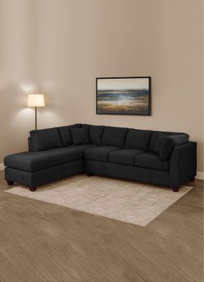 SECCIONAL PADUA IZQ TELA VELVET NEGRO