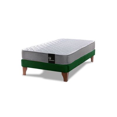 Imagen 2 del producto Cama Europea Zen Best 1.5 Plaza Colchon Resortes Base Dividida Tela Verde