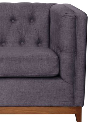 Imagen 2 del producto Sofá Roma 2 Cuerpos Capitoné Lino Gris Oscuro